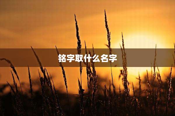 铭字取什么名字