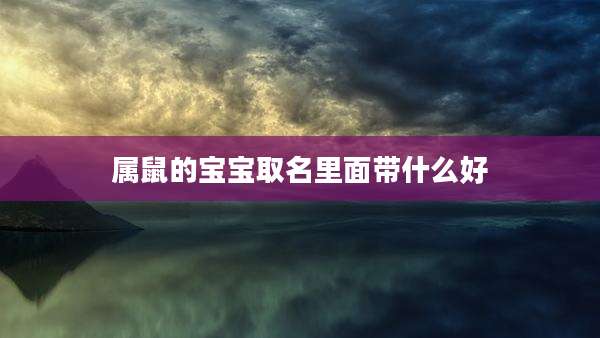 属鼠的宝宝取名里面带什么好