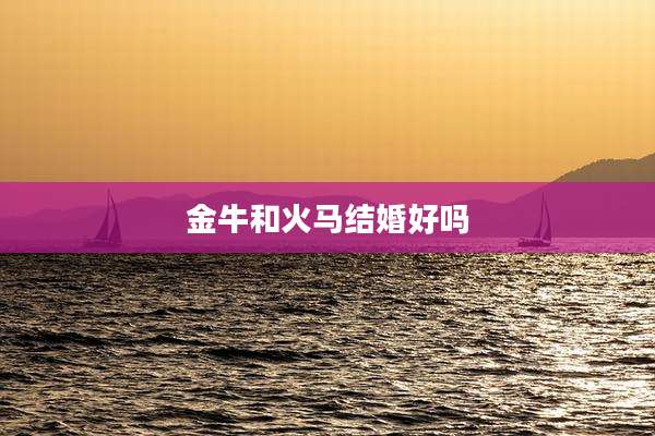 金牛和火马结婚好吗