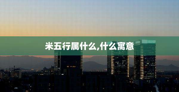 米五行属什么,什么寓意