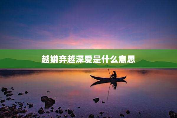 越嫌弃越深爱是什么意思