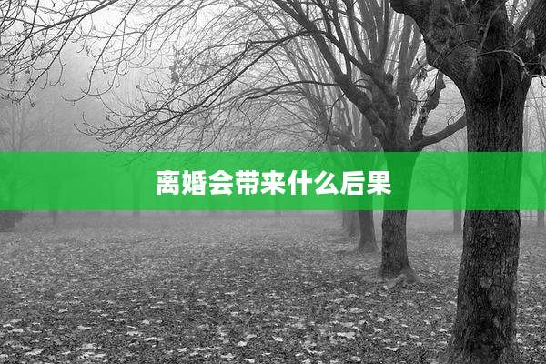 离婚会带来什么后果
