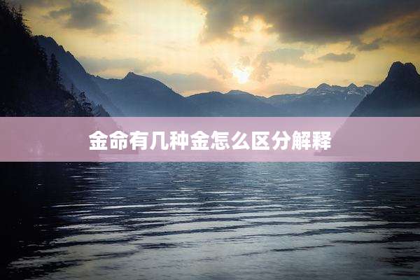金命有几种金怎么区分解释
