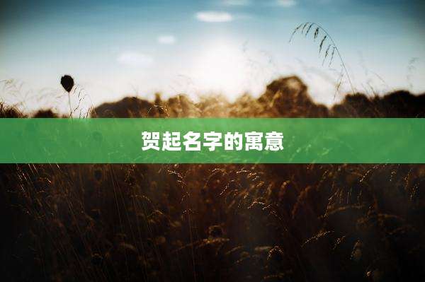 贺起名字的寓意