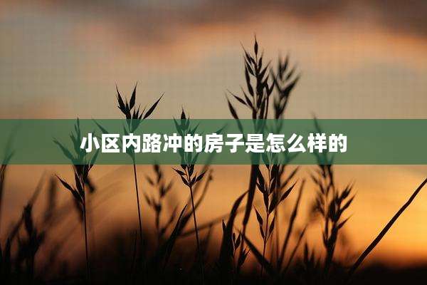 小区内路冲的房子是怎么样的