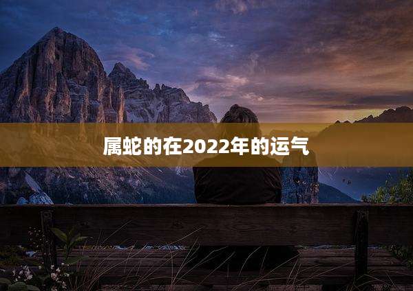 属蛇的在2022年的运气