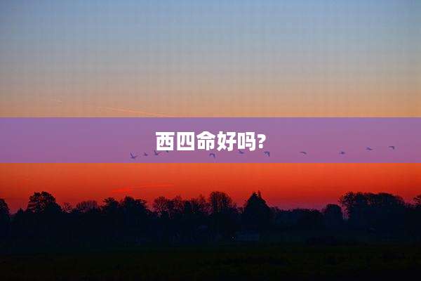 西四命好吗?