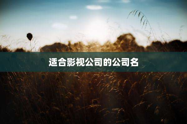 适合影视公司的公司名