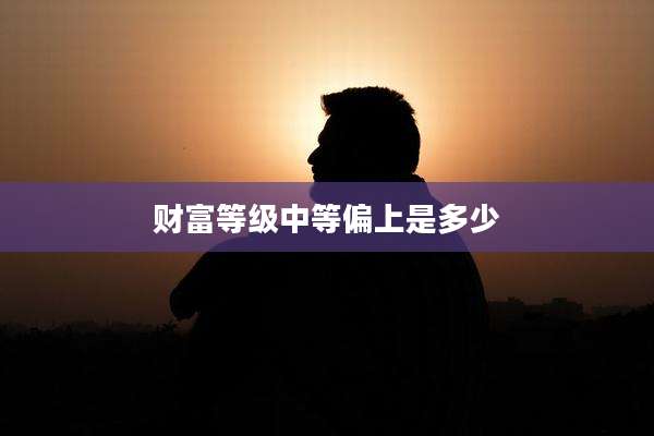 财富等级中等偏上是多少