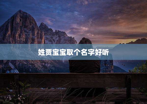 姓贾宝宝取个名字好听