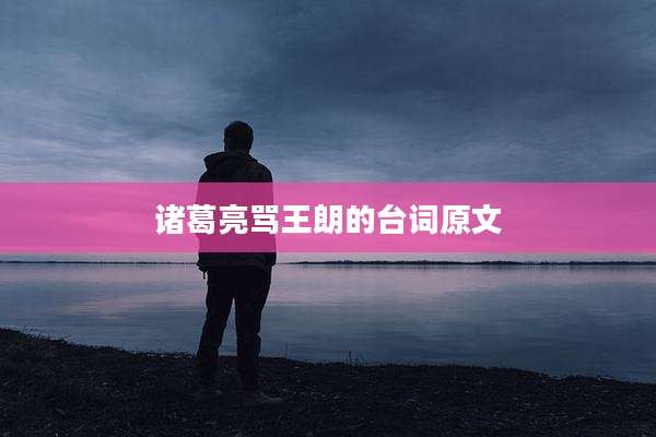 诸葛亮骂王朗的台词原文