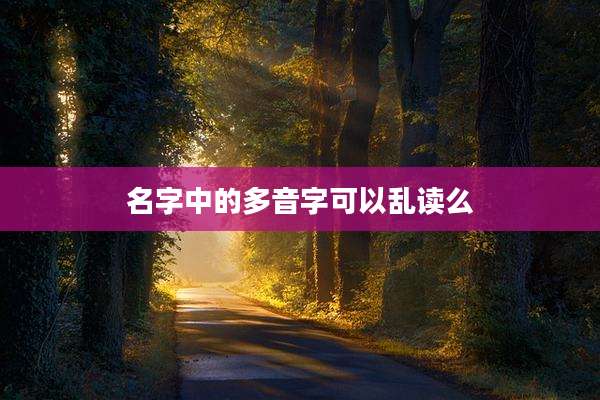 名字中的多音字可以乱读么