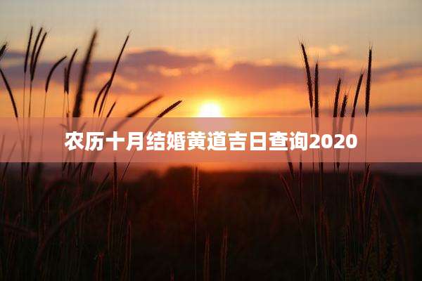 农历十月结婚黄道吉日查询2020