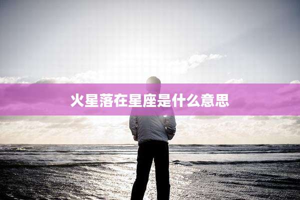 火星落在星座是什么意思