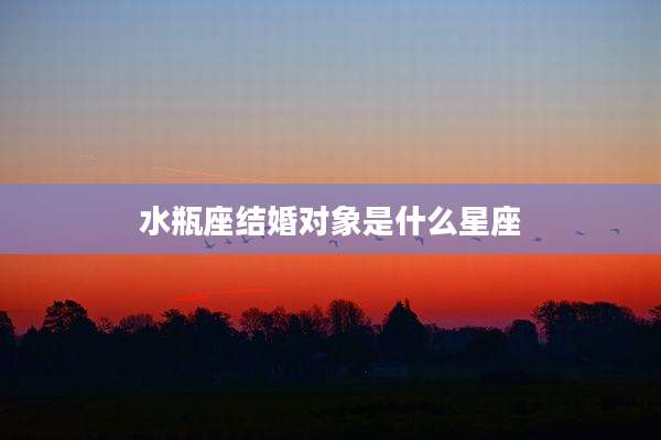 水瓶座结婚对象是什么星座
