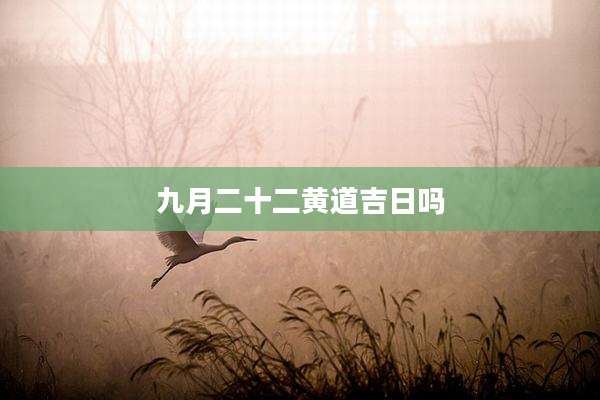 九月二十二黄道吉日吗