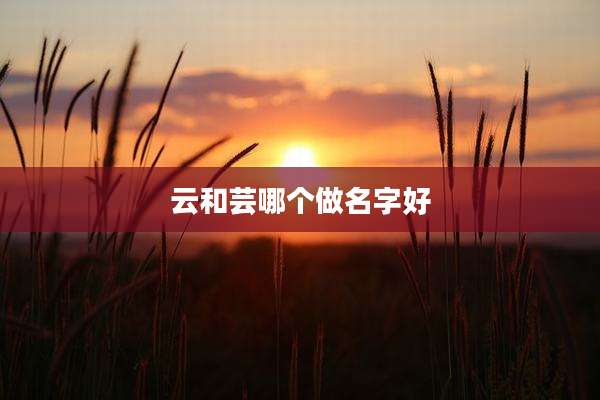 云和芸哪个做名字好