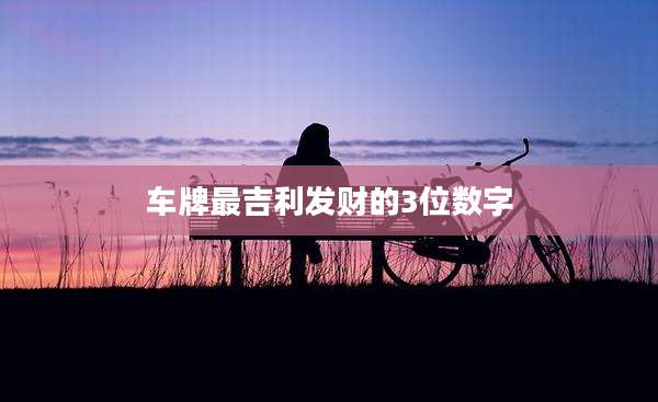 车牌最吉利发财的3位数字