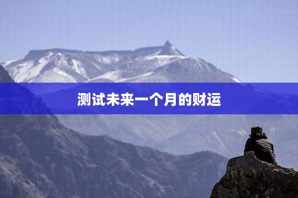 测试未来一个月的财运