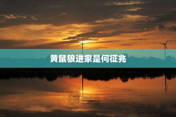 黄鼠狼进家是何征兆