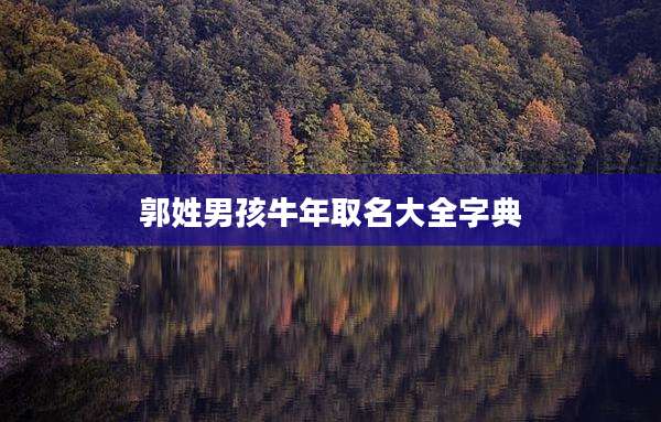 郭姓男孩牛年取名大全字典