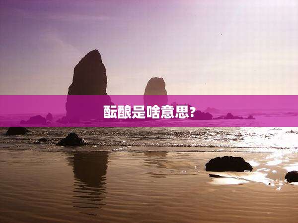 酝酿是啥意思?