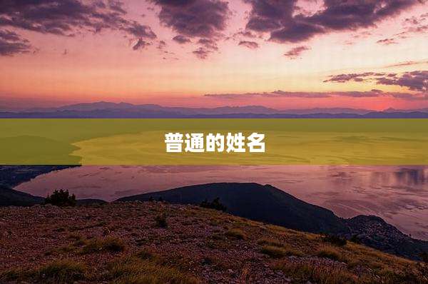 普通的姓名