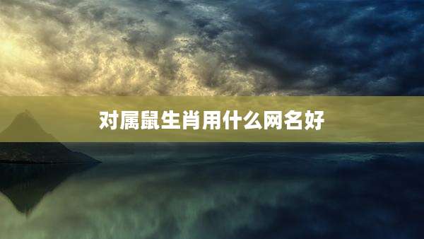 对属鼠生肖用什么网名好