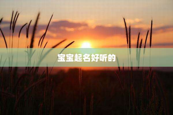 宝宝起名好听的