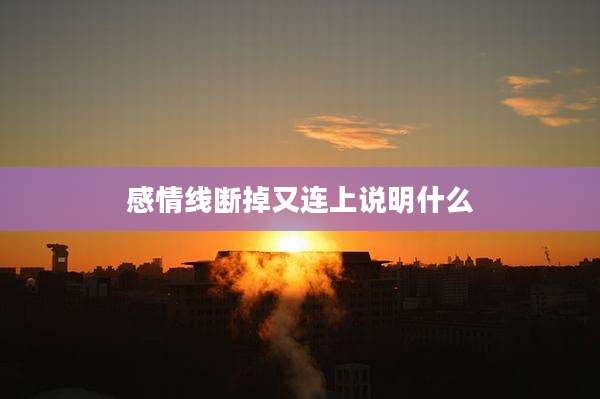 感情线断掉又连上说明什么