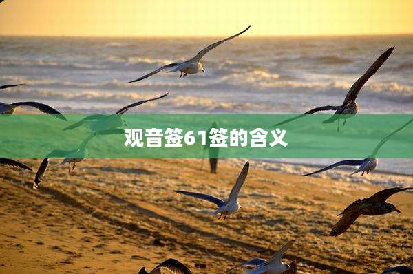 观音签61签的含义