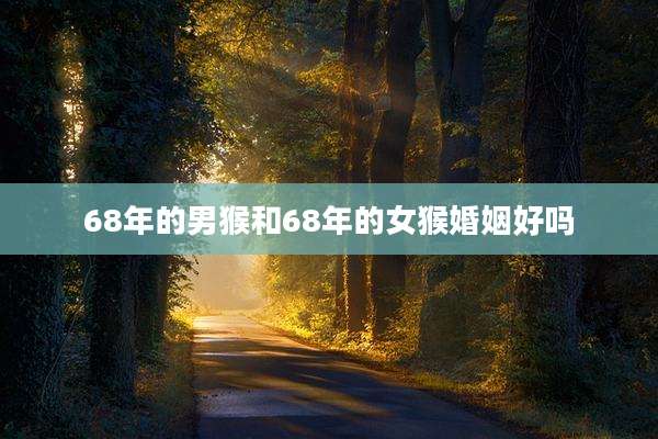 68年的男猴和68年的女猴婚姻好吗