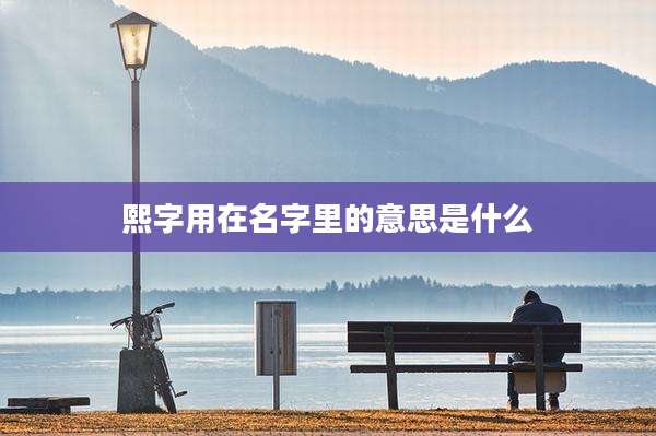 熙字用在名字里的意思是什么
