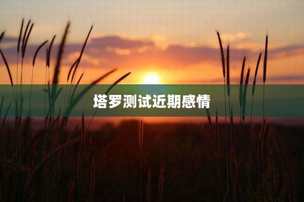 塔罗测试近期感情