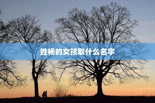姓杨的女孩取什么名字