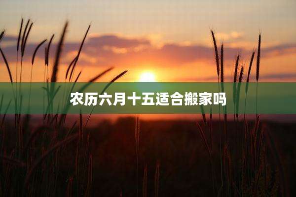 农历六月十五适合搬家吗