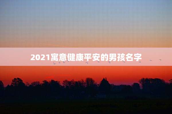 2021寓意健康平安的男孩名字