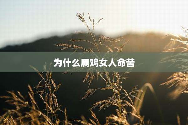 为什么属鸡女人命苦
