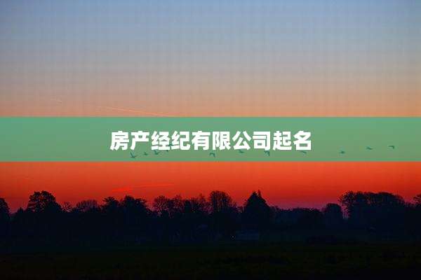 房产经纪有限公司起名