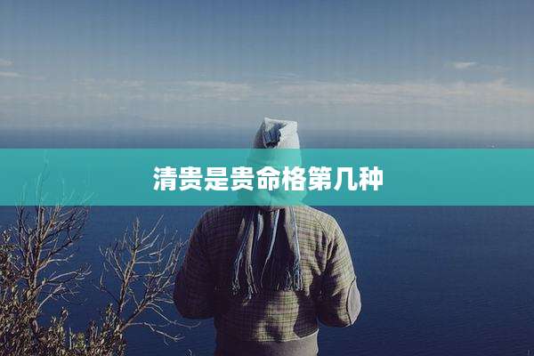 清贵是贵命格第几种