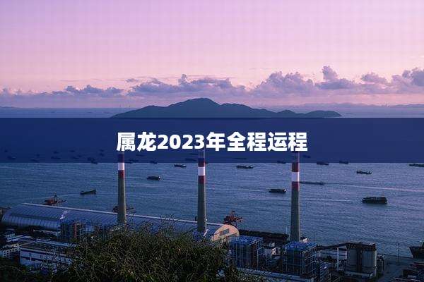 属龙2023年全程运程