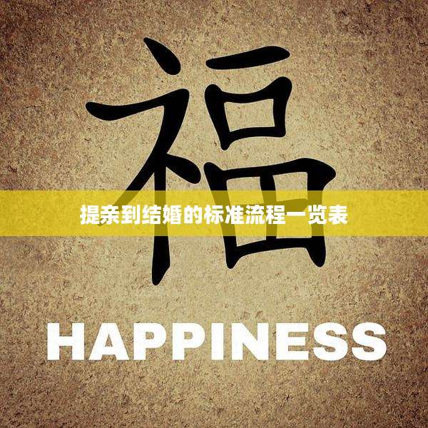 提亲到结婚的标准流程一览表