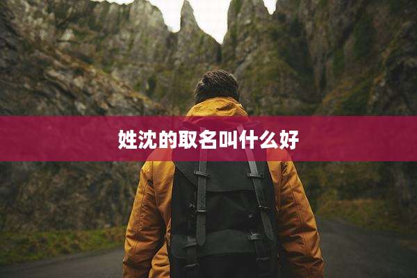 姓沈的取名叫什么好