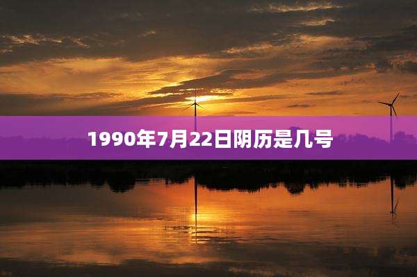 1990年7月22日阴历是几号