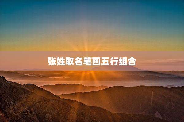 张姓取名笔画五行组合