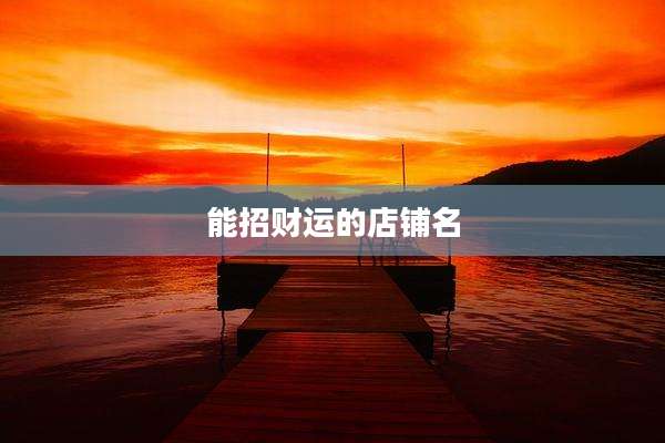 能招财运的店铺名