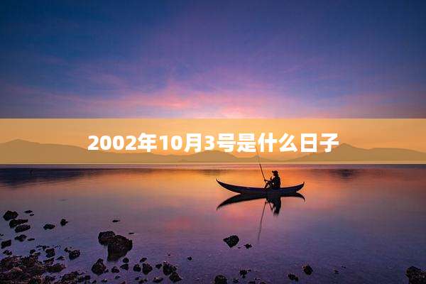 2002年10月3号是什么日子