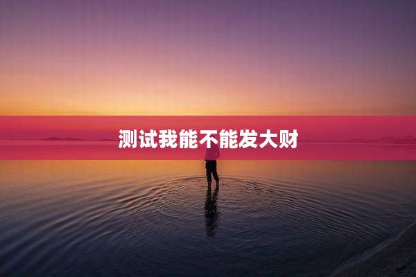 测试我能不能发大财