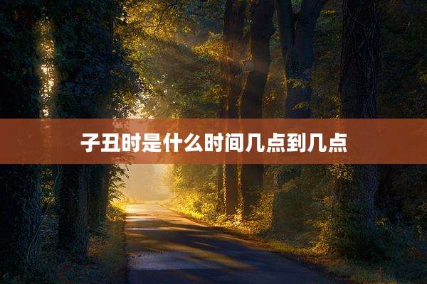 子丑时是什么时间几点到几点
