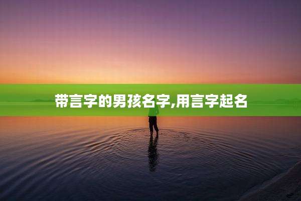 带言字的男孩名字,用言字起名